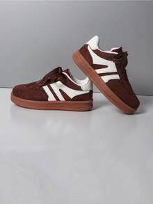 Sepatu Sneakers Kasual Sol Lembut untuk Anak Laki-laki & Perempuan, Sepatu Olahraga Bernapas Terbaru untuk Musim Semi/Musim Gugur - Burgundy - View 2