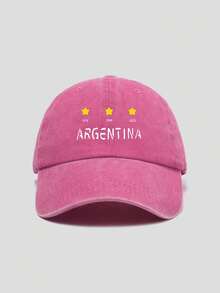 1顶“ARGENTINA”星形印花男女通用棒球帽，休闲棒球帽，可调节后扣，团队棒球帽，卡车帽，适合日常出行、团队建设、野餐、露营、徒步旅行、旅游和度假 - 多色 - 查看 16