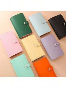 1PC Cash Savings Notebook Collection Commemorative Album Family Financial Ledger Savings Folder Cash Storage Bag Planner, Can Hold Up To 100 Sheets Of Paper, Compact And Portable, Suitable For Students And Office Use, Travel Wallet, Fashionable Design, Business Use, Artificial Leather Material - Multicolor - View 3