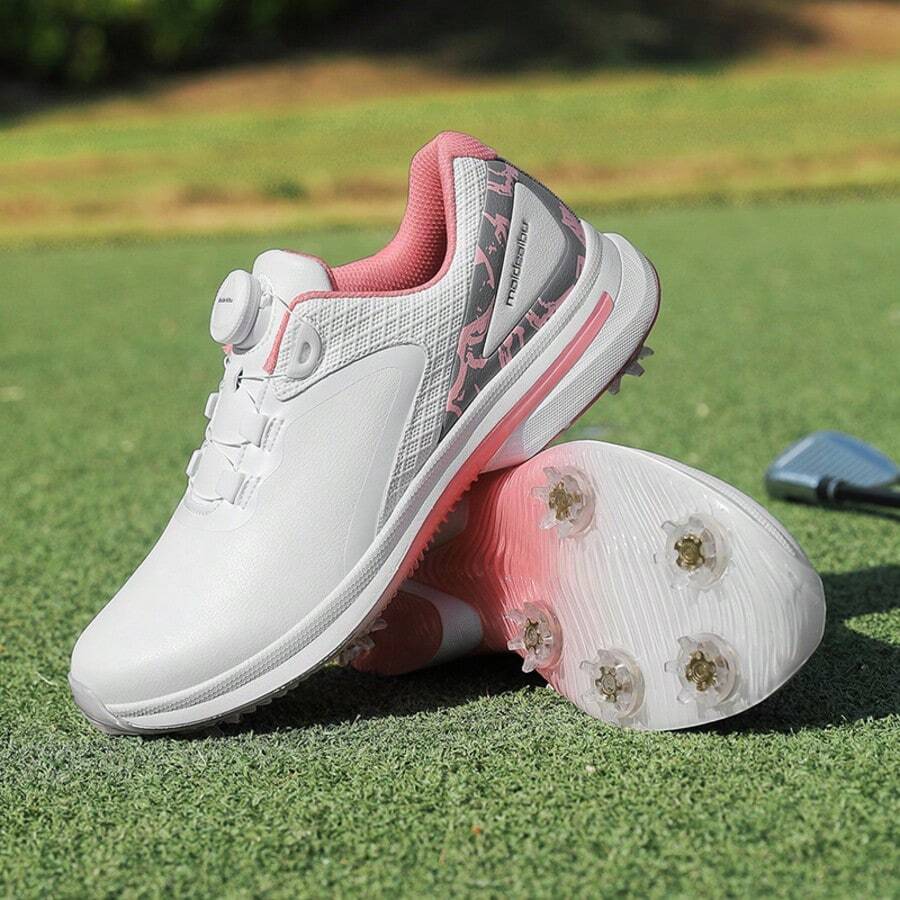 Chaussures de golf pour femmes avec boucle rotative, chaussures de sport décontractées antidérapantes pour l'extérieur et l'entraînement, confortables et polyvalentes
