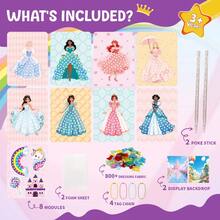 Conjunto Criativo de Arte Poke 3D de Princesa, Decorações de Vestido de Princesa Poke de Tecido DIY, 5 Estilos de Princesa, Brinquedo de Arte Criativa Presente para Meninas com 3+ Anos de Idade - Artesanato - Visão 3