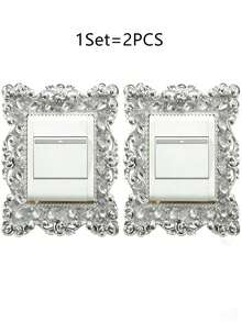 1pc Silver-Plated Rhinestone Switch Sticker - Dust-Proof Plastic Decorative Light Switch, Suitable For Home/Office (Bedroom, Kitchen, Living Room) As Well As Christmas And Mother's Day Decoration, Can Be Used For Room, Home And Wall Decoration - Silver a - View 21