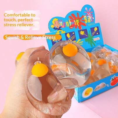 1pc Realistic Double Yolk Squeeze Egg, Adult Stress Relief, Squeeze Non-Lethal Organism, Double Yolk Stress Relief Gift For Holidays, Parties, Birthdays, Easter