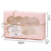 10pcs (With Rope & Hang Tag) Wedding Gift Boxes With Ribbon & Card, Transparent Visible Paper Design, Suitable For Wedding Party, Birthday, Wedding Decoration, Holidays - View 2