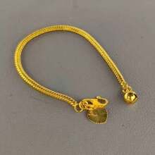 1 件 925 纯银镀 18K 金手链，适合女性，时尚饰品，生日礼物首饰。 - 金色 - 查看 2