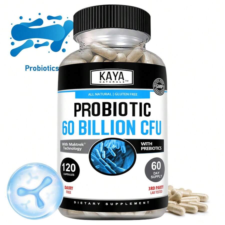Probiotic And Prebiotic Capsules Promote Healthy Digestion And Intestinal Health - 120 Capsules - View 1