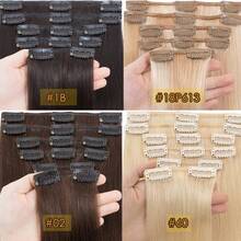 Clip In Hair Extensions Real Human Hair Remy Human Hair Extensions Invisible Clip Ins For Women Natural Human Hair Clip Ins Hair Extentions Straight 8-24inch 30cm 35cm 40cm 45cm 50cm 65cm 60cm Pelucas De Cabello Humano #1 Jet Black #1B Natural Black #2 Dark Brown #4 Medium Brown #6 Light Brown #24 Natural Blonde #27 Dark Blonde #60 Platinum Blonde #613 Bleach Blonde #12 Golden Brown #99J Wine Red #30 Light Auburn #33 Dark Auburn #4/27 Medium Brown/Dark Blonde #12/613 Golden Brown/Blonde #18/613 Ash Blonde/Bleach Blonde Pelucas De Cabello Humano - S70 - 查看 3
