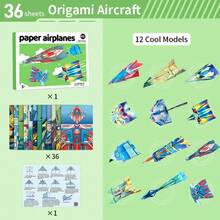 36pcs Children's Handmade Origami Airplane Set - 3D Foldable Paper Airplane Models, DIY Colorful Paper Airplane Craft, Fun STEM Learning Activity, Suitable For 3+ Years Old, Great For Outdoor Travel, Halloween, Christmas, Easter, Birthday Party, Includes Colored Paper Airplanes And Simple Instructions - Multi Color Random - View 5