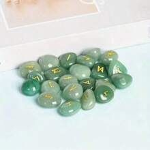 25pcs Natural Crystal Asymmetrical Rune Letter Symbols Engraved Energy Stones, Factory Direct - Multicolor - View 10