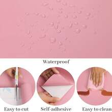 1 Roll Of Matte Texture Self-Adhesive Vinyl Wallpaper, Home Decoration Wall Stickers, Waterproof And Moisture-Proof Removable Contact Paper, Suitable For Cabinets, Countertops, Drawers, Table Makeover, Furniture Renovation, Room Decor, Wall Decor, Peel And Stick Wallpaper - pink 1pc - View 8