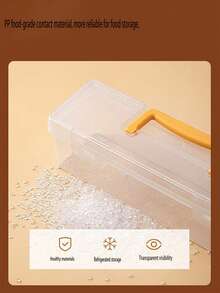 1 pieza Caja de almacenamiento de plástico portátil con asa, caja de almacenamiento de bolígrafos y artículos de papelería, caja de almacenamiento transparente de gran capacidad con tapa, caja de transporte a prueba de polvo y humedad, caja de almacenamiento de crayones y lápices - Multicolor - Ver 6