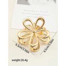 1pc Women's Simple Flower Design Metal Hair Claw, Fashionable Plum Blossom Alloy Chic Hair Clip For Everyday Use, Parties, Shower,School,Flower Claw,Hair Accessories,Claw Clips,Hair Jaw Clip,Hair Clutch Fall Winter For Vacation Outfits Woman - 彩色 - 查看 4