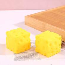 10pcs Creative Simulated Stress Relief Squeeze Cheese Cube Squeeze Toy, Gag Gift, Stress Relief - Multicolor - View 6