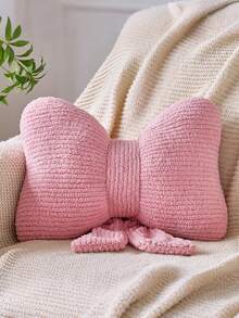 1pc Soft Plush Butterfly Knot Decorative Throw Pillow, Suitable For Sofa, Bedroom, Living Room, Spring/Summer Cushion Cover, Outdoor Garden, Party Decor, Gift For Her - Pink - View 9