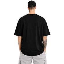 Men's Oversized Cotton Crew Neck Printed T-Shirt For Gym - Comfortable - Black Purple - View 3