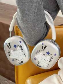 Transparent White Puppy Head Max Headphone Case - Clear - View 2