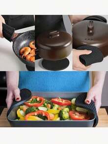 4pcs Silicone Honeycomb Heat Resistant Pads - Anti-Scald, High Temperature Resistant, Non-Slip Pot Pads, Kitchen Pot & Bowl Insulation Pads, Durable, Handwashable, Multifunctional Can Opener And Coaster, Suitable For Flat Cookware - Easy To Clean And Dry Kitchen Mats - Countertop And Tabletop Protectors - Multicolor - View 6