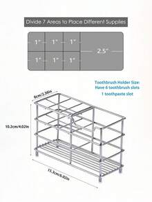 Bathroom Toothbrush Holder, Toothpaste & Toothbrush Organizer Rack, Can Hold Toothpaste, Face Wash, Comb - Multicolor - View 15