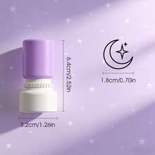 1 con dấu hình trăng non, mực đen, vỏ màu tím, 4 thiết kế trăng sao sáng tạo khác nhau, thích hợp để làm thiệp chúc mừng ngày lễ, bưu thiệp, sổ nhật ký, sổ tay, hộp/túi quà tặng, quà tặng ngày lễ/bạn bè. - Tem hình mặt trăng và sao - Xem 13