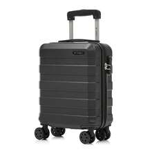 YONSLY Suitcase 16/20/24/28 Inches With 4 Wheels 360° Combination Lock Double Maintenance Zipper Mesh Pocket Soft Rubber Handle Trolley Suitcase - 黑色 - 查看 11
