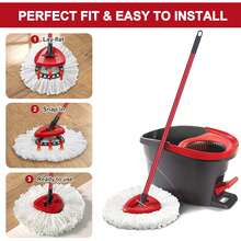 1 Pack Mop Heads Replacement For O-Ceda Easy Wrin Spin Mop, Microfiber Spin Mop Refills, Easy Cleaning Mop Head Replacement - 布套 1件 - 查看 2