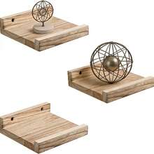 Kệ treo tường mini, kệ gỗ tự nhiên nhỏ gọn dùng để trưng bày tranh ảnh, màu gỗ Pawlownia, màu nâu nhạt. - Nhiều màu - Xem 7
