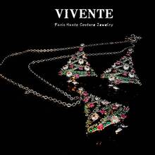 Women Jewelry Sets - White Christmas Tree - Earrings - View 3