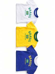 Brazil Baby Look Cropped Blouse For The 2026 World Cup, Ribbed Fabric - 白色 - 查看 4