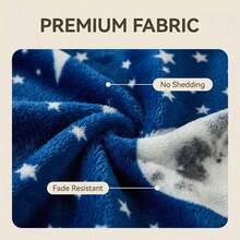 1件装柔软星月太空图案印花毛绒毯，保暖法兰绒毯，柔软舒适的牛奶绒毛毯，双面可用旅行毯，适用于沙发、卧室、宿舍，情人节礼物 - 藏蓝色 - 查看 2