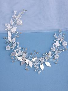 1pc Bridal Headpiece, Versatile For Weddings, Banquets, Parties,Summer,Beach - Silver - View 6