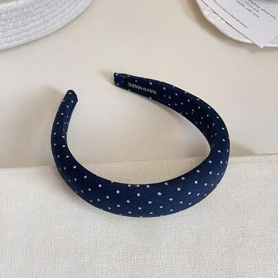 Retro Lazy Minimalist Polka Dot Headband, Korean Style Versatile Crown Top Headpiece, Hair Accessories