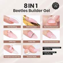 Beetles Builder Gel For Nails-Cover Nude Translucent 8 In 1 Nail Thickening Strengthening Building Apex - 1pcs 15ml Sheer Light Pink - View 3