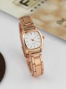 Đồng hồ nữ mặt nhỏ thời trang mới, đồng hồ sinh viên đa năng và nghệ thuật, phong cách ngọt ngào và tươi mới, đồng hồ đeo tay dây sắt cá tính, độc đáo. - Hoa hồng vàng - Xem 2
