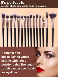 28PCS Makeup Tools Set Including:15PCS Makeup Brush Set+1pc Multi-Functional Zipper Toiletry And Cosmetic Bag Waterproof+3PCS Makeup Sponges+3PCS Mini Makeup Sponges+3PCS Triangle Powder Puffs+3PCS Mini Air Cushion Powder Puffs - Black - View 3