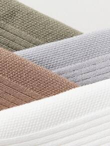 1/5 Pairs Random Men's Solid Color Silicone Non-Slip Breathable Absorbing Casual Boat Socks, Suitable For Spring And Summer - Multicolor - View 10