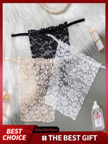 Áo lót ren không đường may, không dây, kiểu dáng ngắn, gợi cảm (1/3/6 chiếc) - Một kích cỡ phù hợp cho tất cả - Xem 6