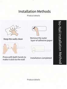 1pc Self-Adhesive Wall-Mounted Black Paper Towel Holder, Easy To Install, Suitable For Kitchen, Bathroom, Cabinet, Sink, Balcony, Also Used For Storing Plastic Wrap/Paper Towels. European Style Bathroom Towel Rack, Simple Storage Rack, Bathroom Towel Rack, Multi-Functional Bathroom Storage Rack - Multicolor - View 6