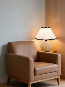 1pc USB Powered Rattan Woven Desk Lamp, Retro Lamp, Suitable For Bedside, Hostel, Dining Room, Camping, Minimalist Warm Light Atmosphere Lamp - Hand-woven Base + Black and White Lampshade - View 3