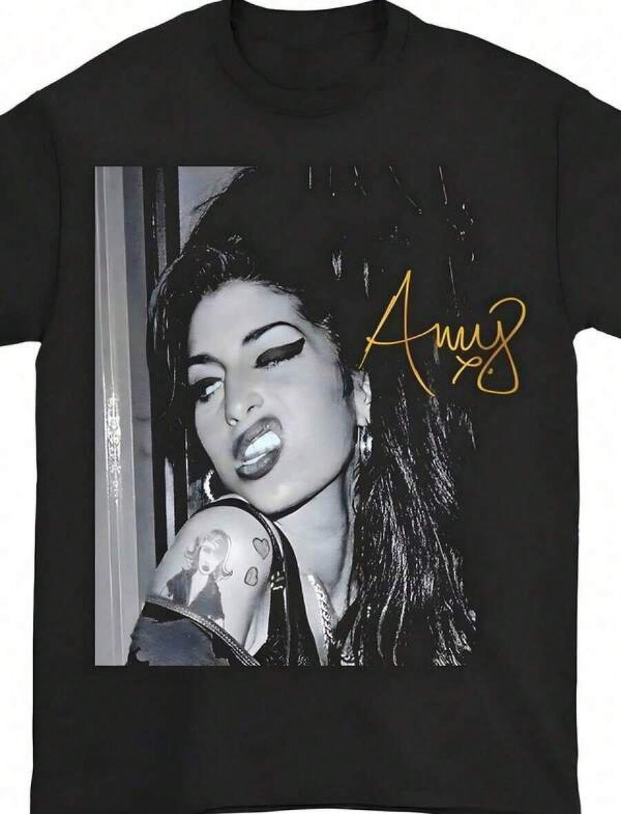 Vêtements pour hommes : T-shirts à manches courtes inspirés d'animes populaires, T-shirts cla-ssiques Amy Winehouse, T-shirts graphiques unis-exes, T-shirts à manches courtes pour hommes et femmes, T-shirts d'été en coton à col rond, Mode femme. | Exclusivité fêtes | Tenues de soirée - Noir - Voir 1