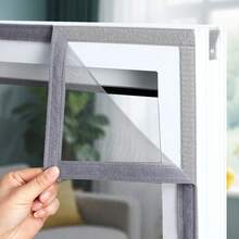 1 tấm lưới chống muỗi màu xám, loại có khóa dán, tự dính, có khóa kéo, thiết bị chống muỗi gia dụng mới năm 2026, lắp đặt không cần khoan. - Xám - Xem 6
