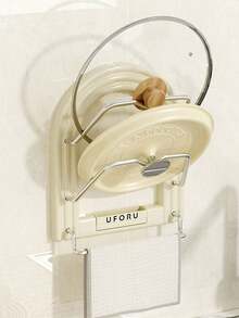 Kitchen Pot Lid Rack, Strong Suction Cup Countertop Lid Holder, Double-Layer Pot Lid & Utensil Storage Organizer - Multicolor - View 3