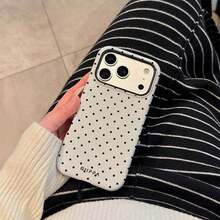 GIIPPA Glossy White Polka Dot Phone Case On Black Background, Compatible With IPhone 17, 17 Air, 16, 15, 14, 13, 12, 11, Pro Max, Plus, X, XS - 白色 - 查看 6
