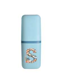 Portable Travel Toothbrush Box, Printed With Letters A-Z And Starfish Shell And Ocean Element Pattern Design, Bathroom Accessories,Outdoor Travel Toothbrush Toothpaste Storage Boxes,Letter Series Print Dust-Proof Organizer Case,Travel Essentials,School Back To School School Supplies,Holiday Camping Holiday Essentials ,Vacation Mini Summer Supplies,Bathroom Accessories, Household Items, And Storage Supplies - Multicolor - View 13