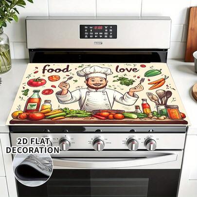 1pc Cartoon Chef Anti-Slip Protective Pad-Dish Washing And Drying Pad-Suitable For Kitchen Countertops, Coffee Machines And Dryers-Multi-Purpose-Ideal For Thermal Protection Of Sinks, Bars And Microwave Ovens-Perfect For Home Decoration And Holiday Parties.