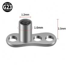 1PC G23 Titanium Surface Piercing Double Threaded Dermal Anchor Internal Threaded Micro Dermal Base Bar Jewelry Accessory - As Shown - View 32