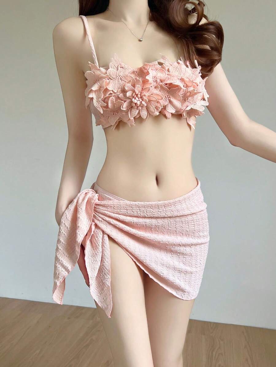Women Bikini Sets - Pink - View 1