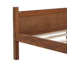 MERAX Twin Size Flat Panel Bed With Headboard & Footboard, Minimalist Modern Platform Bed With Wood Grain Finish, Shaker And Farmhouse Style Design, Sleek And Functional Bedroom Furniture,Light Walnut - Walnut(Twin Size) - 查看 10