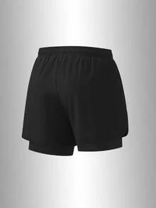 1 pieza Pantalones cortos para mujer para exteriores con cintura con cordón, adecuados para senderismo, oficina, fiesta y otras ocasiones - Negro - Ver 4
