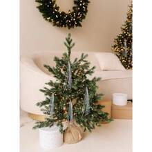 Hilos de oropel de carámbano de Navidad para decoración de árboles guirnalda de carámbano brillante para árbol de Navidad cumpleaños decoración colgante de fiesta de boda - Plateado - Ver 7