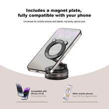 360°可调节强力吸盘磁性手机支架，可折叠车载导航支架 - A - 查看 5